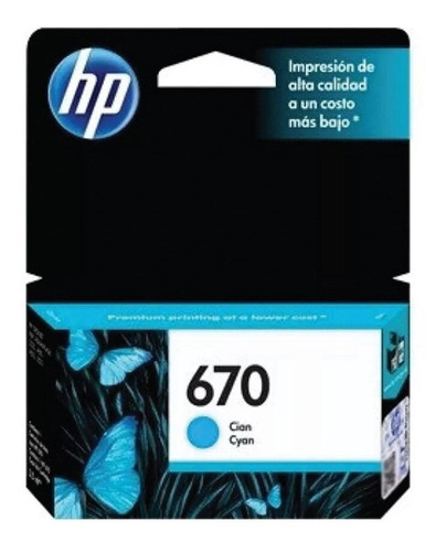 Cartucho Tinta Original Hp 670 Cyan Somos Mayoristas