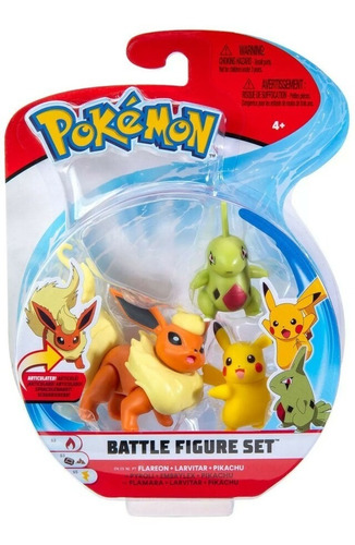 Pokémon Figure Pack 3  Flareon, Larvitar & Pikachu - Sunny