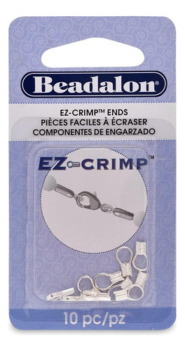 Beadalon Ez-crimp End Sin Níquel, Plata, Chapado, 10 P...