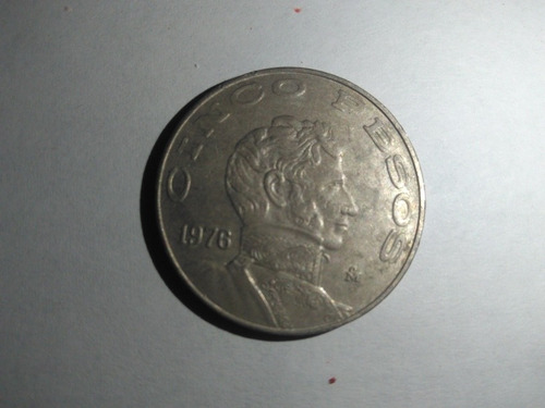 Moneda Antigua De Cinco Pesos, Emoción 1976