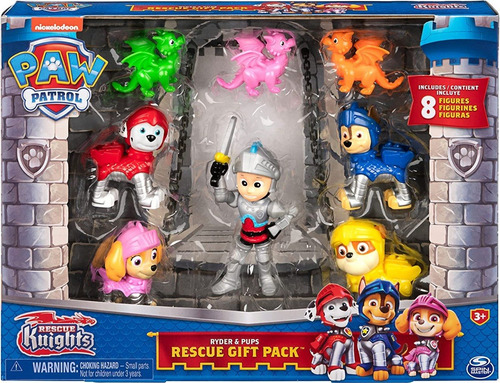 Paw Patrol Set De 8 Figuras Caballeros Al Rescate