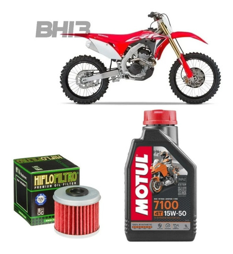 Kit Troca Óleo Motul 7100 15w50 Crf 250r 2004 A 2018 Hf116