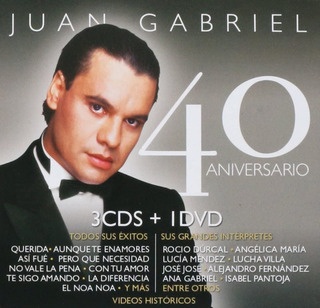 Juan Gabriel 40 Aniversario | 3 Cds. + Dvd Música Nueva
