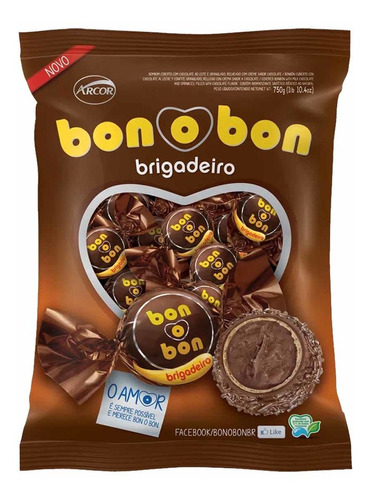 Bombom Arcor Brigadeiro Bonobom Com 50 Unidades