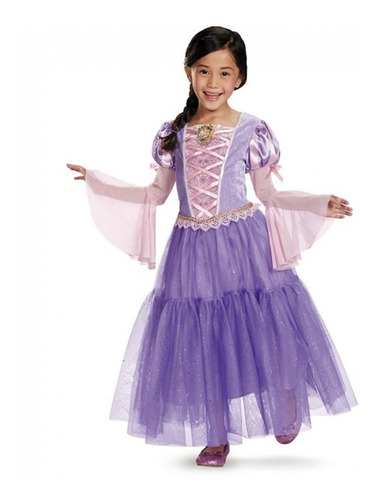 Disfraz Para Niña Rapunzel Princesa Disney Talla Medium