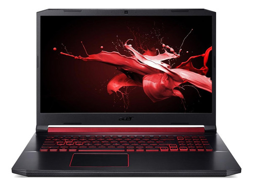 Notebook gamer  Acer Aspire Nitro 5 AN517-51 preta e vermelha 17.3", Intel Core i5 9300H  8GB de RAM 512GB SSD, NVIDIA GeForce GTX 1650 60 Hz 1920x1080px Linux Endless