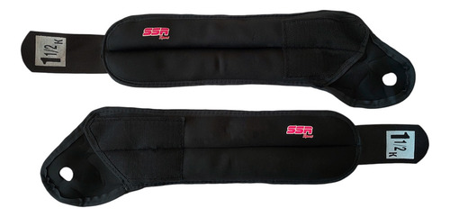 2 Piezas Polaina De Mano Muñeca 1 1/2 Kg Cada Una Neopreno Color Negro