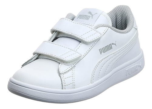 Tenis Puma Smash V2 L V Blanco Con Velcro 