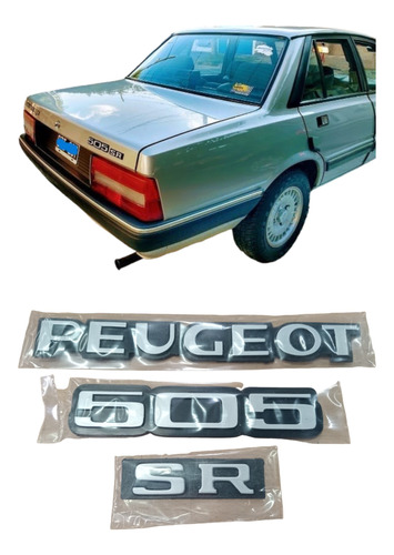 Peugeot 505 Sr Juego De Insignias Traseras (grises)