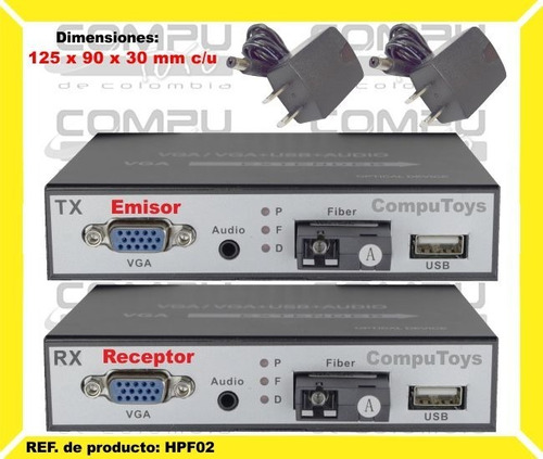 Extensor Vga+usb+audio  Fibra Optica Ref Hpf02 Computoys Sas