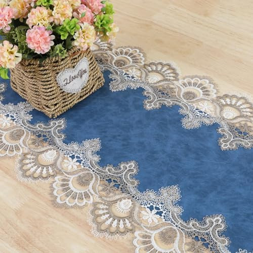 Camino De Mesa Vintage Encaje Bordado Floral 40 X 180 Cm