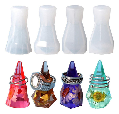 4 Soportes For Anillos, Modelo De Joyería De Silicona,