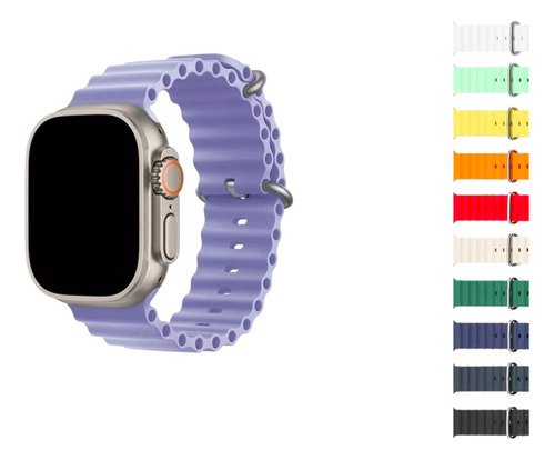 Pulseira Oceano Compatível Apple Watch Ultra 42 44 45 49mm Cor Lilás