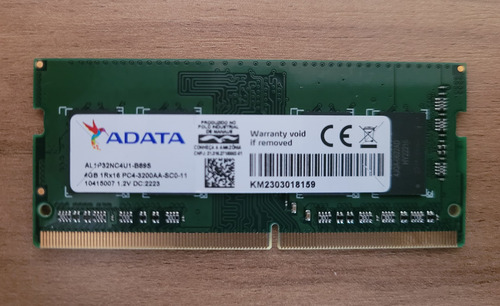 Memória Adata 4gb Ddr4 3200mhz (Usado)