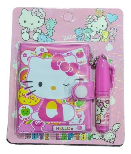 Agenda Mini Con Broche Y Lápiz Hello Kitty 