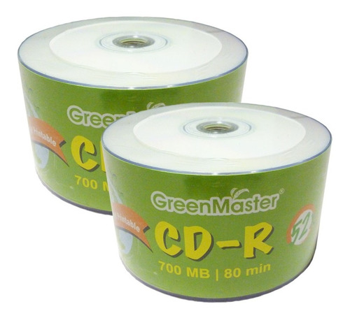 Cd-r Imprimible Full Face Marca Greenmaster 100 Pzs