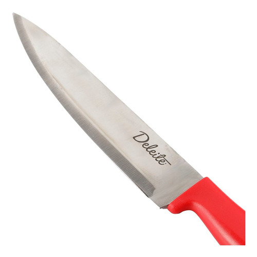 Cuchillo Chef 8 Deleite Con Mango Rojo De Acero Inoxidable