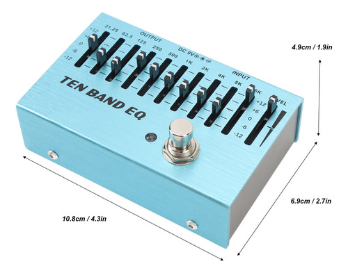 Mini Equalizador De Baixo De Bloco Único Com Pedal De Guitar