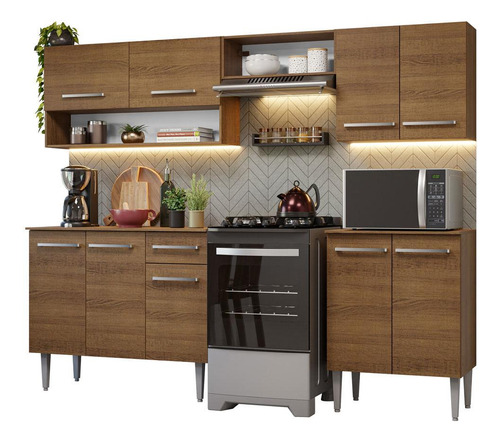 Cocina Integral Completa Modular Madesa Emilly 229cm Mm 15 Color Rustic