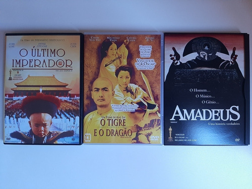 3 Dvd Amadeus + Último Imperador + Tigre Dragao