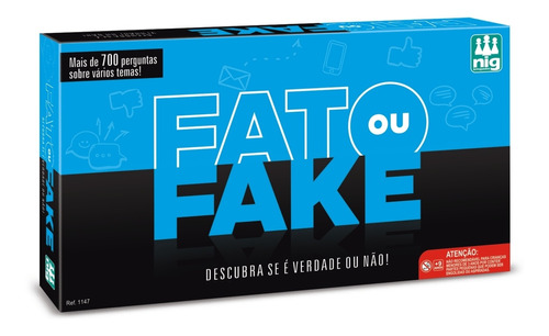 Jogo Fato Ou Fake - Tabuleiro - 120 Cartas - Nig