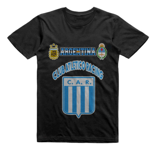 Remera Infantil Negra Racing De Cordoba