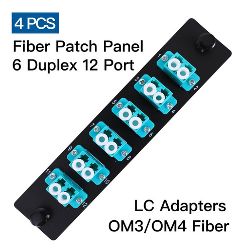 Gesd 4pcs 6 Duplex 12 Adapters Lc Lc Om3 Patch Panel