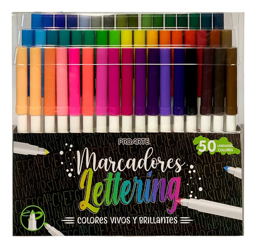 Marcadores Lettering 50 Colores Proarte