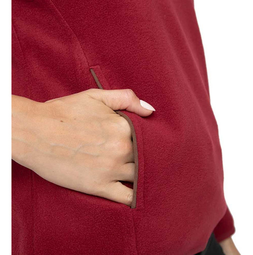 Polerón Polar Mujer Hi-tec Microfleece Half Buttons Rojo