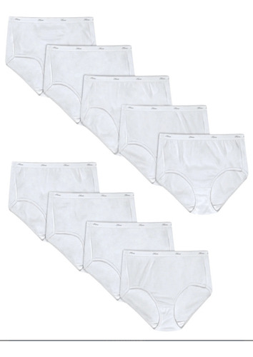 Hanes Panties Para Mujer Color Blanco, Talla: 3xl/10- 9 Pack