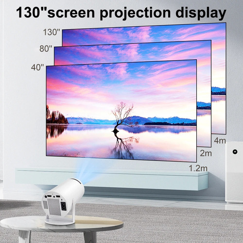 Proyector Mini Cañon Led 4k Smart Tv Android 8000 Lúmenes