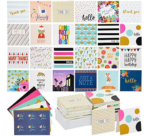 ~? Todas Las Ocasiones Mini Notecards Con Sobres Y 24 Pegati