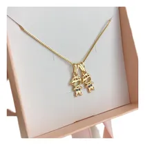 Comprar Colar 2 Filhos Com Pingente 2 Meninos Banhado A Ouro 18k 