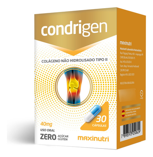 Condrigen Colágeno Tipo 2 Maxinutri 30 Cápsulas.