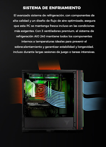 Pc Gamer Yeyian Nvidia Geforce Rtx 5070 12gb Gddr7, Amd Ryzen 9 9900x 5.6ghz, 32gb Ddr5 6000mhz Rgb, 1tb Nvme M.2 Gen 4, 1000w Platinum, Enfriamiento 240mm, Wifi,bluetooth, Ypa-ms990xc-5701m