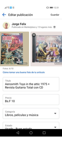 Cd Aerosmith Toys In The Attic 1975+ Revista Guitarra Total (Usado)