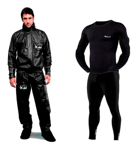 Kit Traje Lluvia Pantaneiro + Equipo Termico Hifly Fas Motos