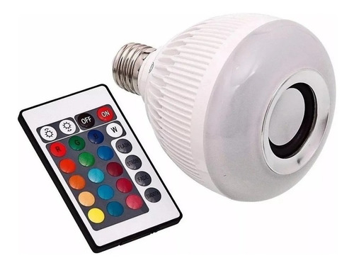 Lâmpada Led 12w Caixa Som Bluetooth 2 X 1 Mp3 Music Bulb 2 Cor da luz RGB 110V/220V