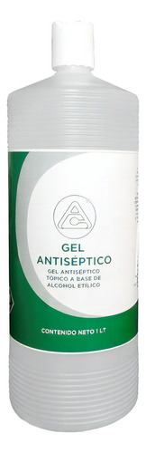  Alcohol gel Alcoholera del Centro Neutro Grado Alimenticio en polietileno fragancia a alcohol con dosificador 1000 ml pack x 12