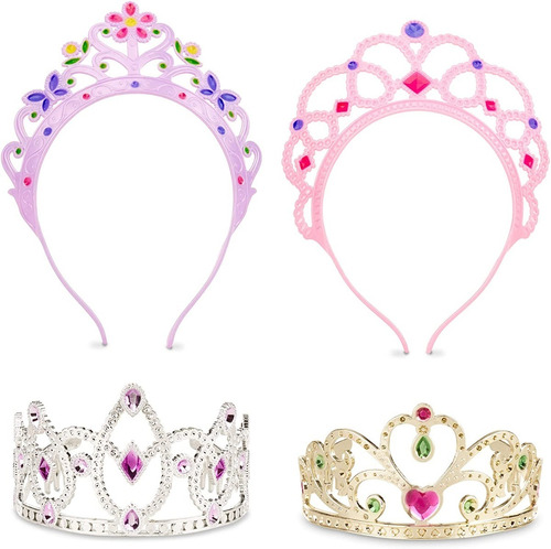 Juguete Niñas Juego De Roles Coronas Diadema Princesas