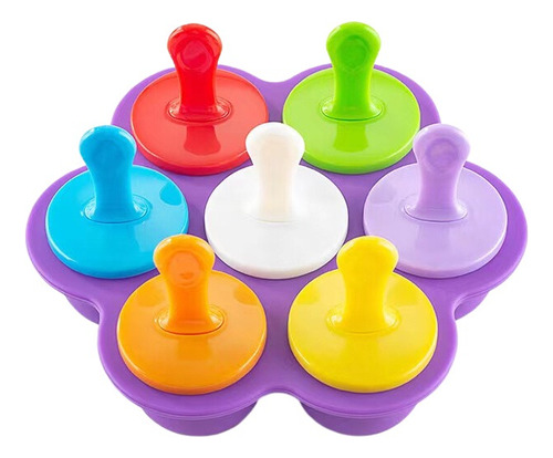 Molde De Silicona Para Helados Paletas + Palitos Multicolor