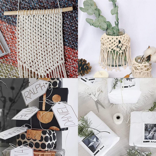 Hilo Para Macrame, Cuerda De Algodon, 100% Natural, Suave