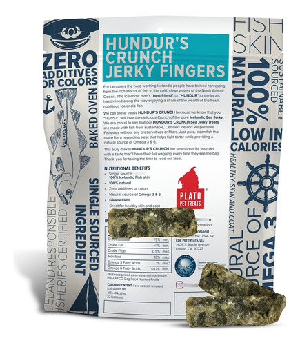 Plato Hundur S Crunch Jerky Fingers Natural 10 Oz 283 G