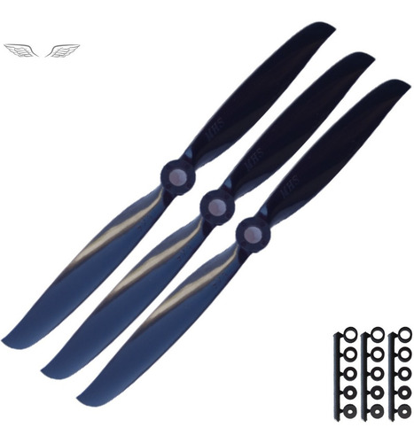 2 Hélices Mhs 6/4 Aeromodelo Elétrico Motor 2200kv Asa Zagi Cor Preto MHS Fly