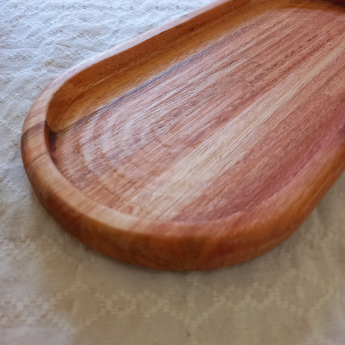 Bandeja Oval 15x30cm Madera Rectangular Mesa/cama Desayuno Marrón Claro