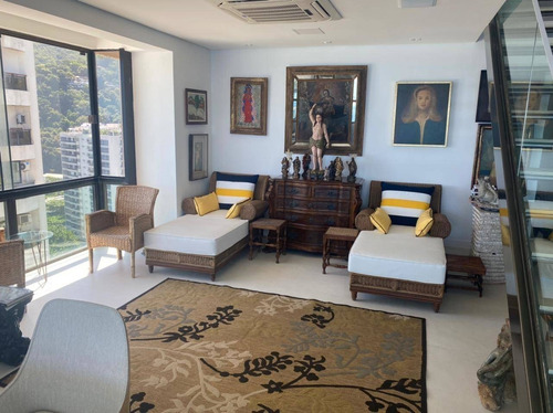 Imagem 10 de 30 de São Conrado Cobertura Duplex Frontal Mar Com Vista Pedra Da Gávea Finamente Decorada Por Arquiteto 4 Suítes 3 Vagas 470m2. - 1873 - 69383469