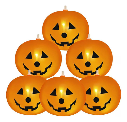 Set Kit 5 Globos Inflable Calabaza Con Luz Halloween