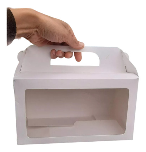 10 Cajas/maletin Con Visor Y Manija Para Desayunos Infantil
