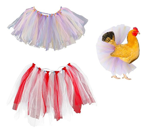 2 Pack Falda Tutu Pollo Falda Malla Princesa Vestido Gallina