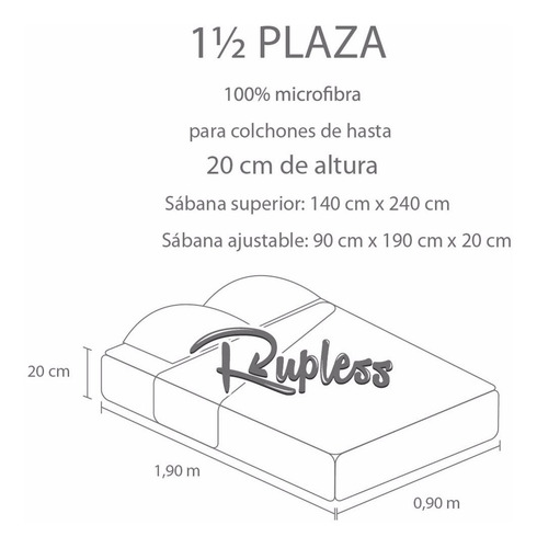 Imagen 5 de 10 de Pack De 3 Juegos De Sábanas Shefa 1½ Plaza Línea Económica Descuentos Por Cantidad Tienda Rupless